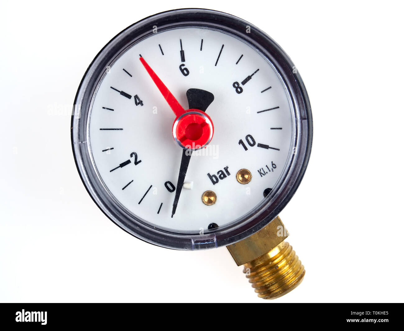 Manometro di pressione o manometro per acqua impianti pompa, isolato su  bianco Foto stock - Alamy