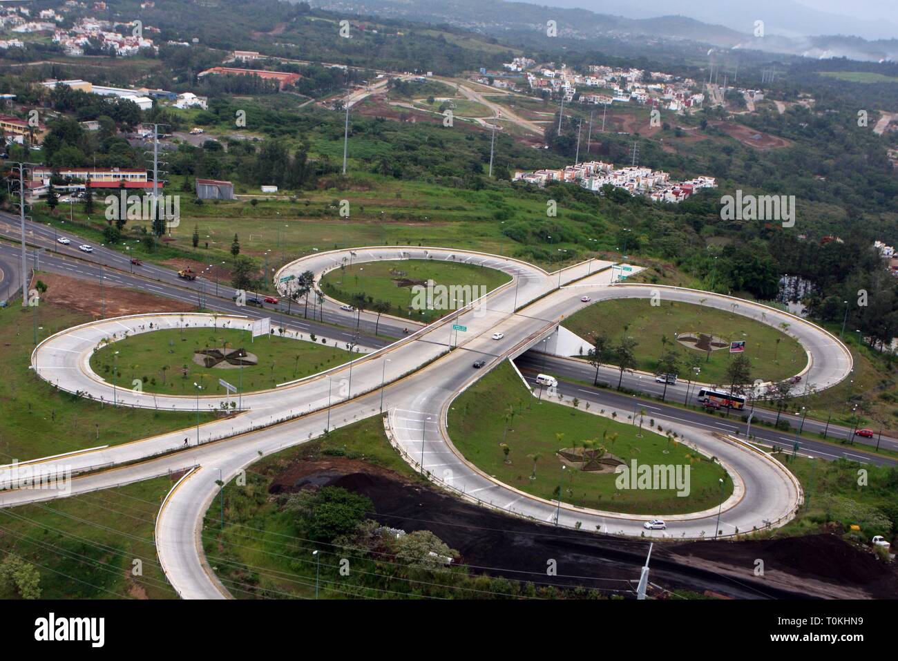 XALAPA.- Vista aerea del trebol de la Avenida Lazaro Cardenas. /FOTOJAROCHA.COM/ Saul ramirez /NortePhoto Foto Stock