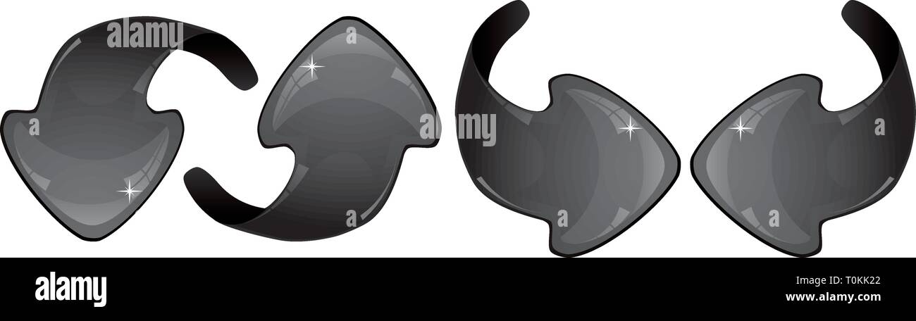 Set di glitter nero frecce, illustrazione vettoriale Illustrazione Vettoriale