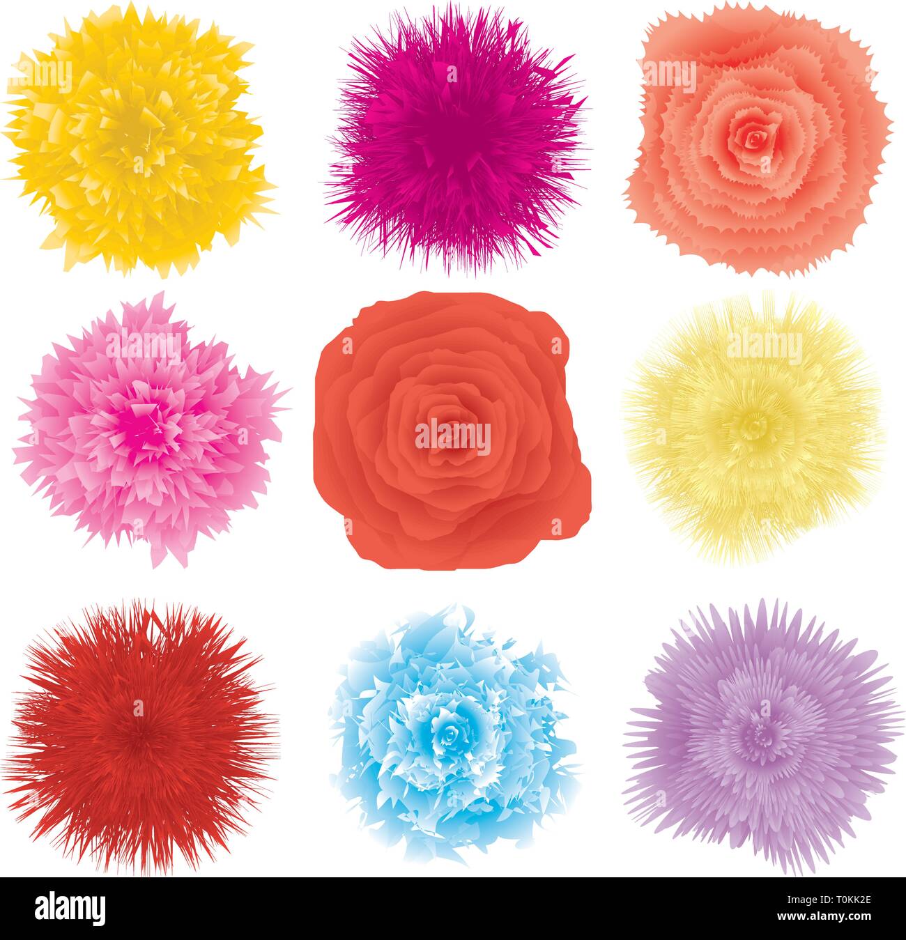 Set di design floreale elemento, parte 2, illustrazione vettoriale Illustrazione Vettoriale