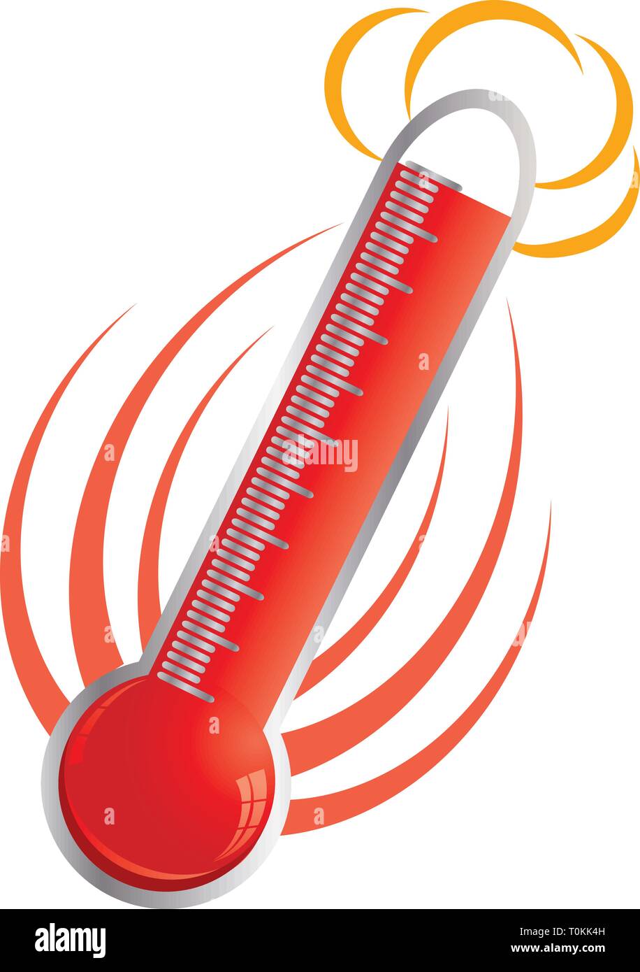 Illustrazione di calore caldo termometro fiammeggiante, parte 2, vettore Illustrazione Vettoriale