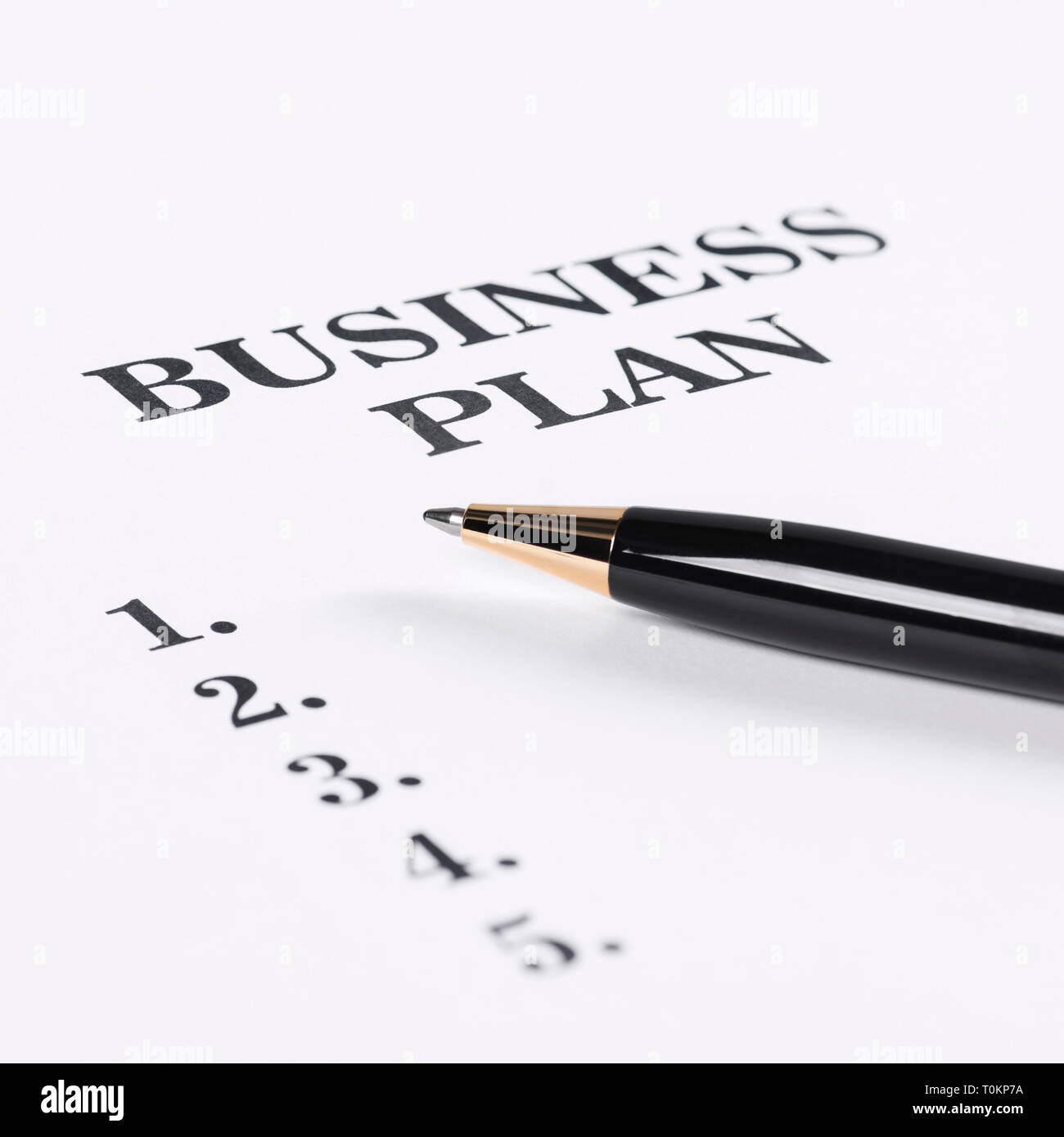 Messa a fuoco selettiva immagine di business plan Foto Stock