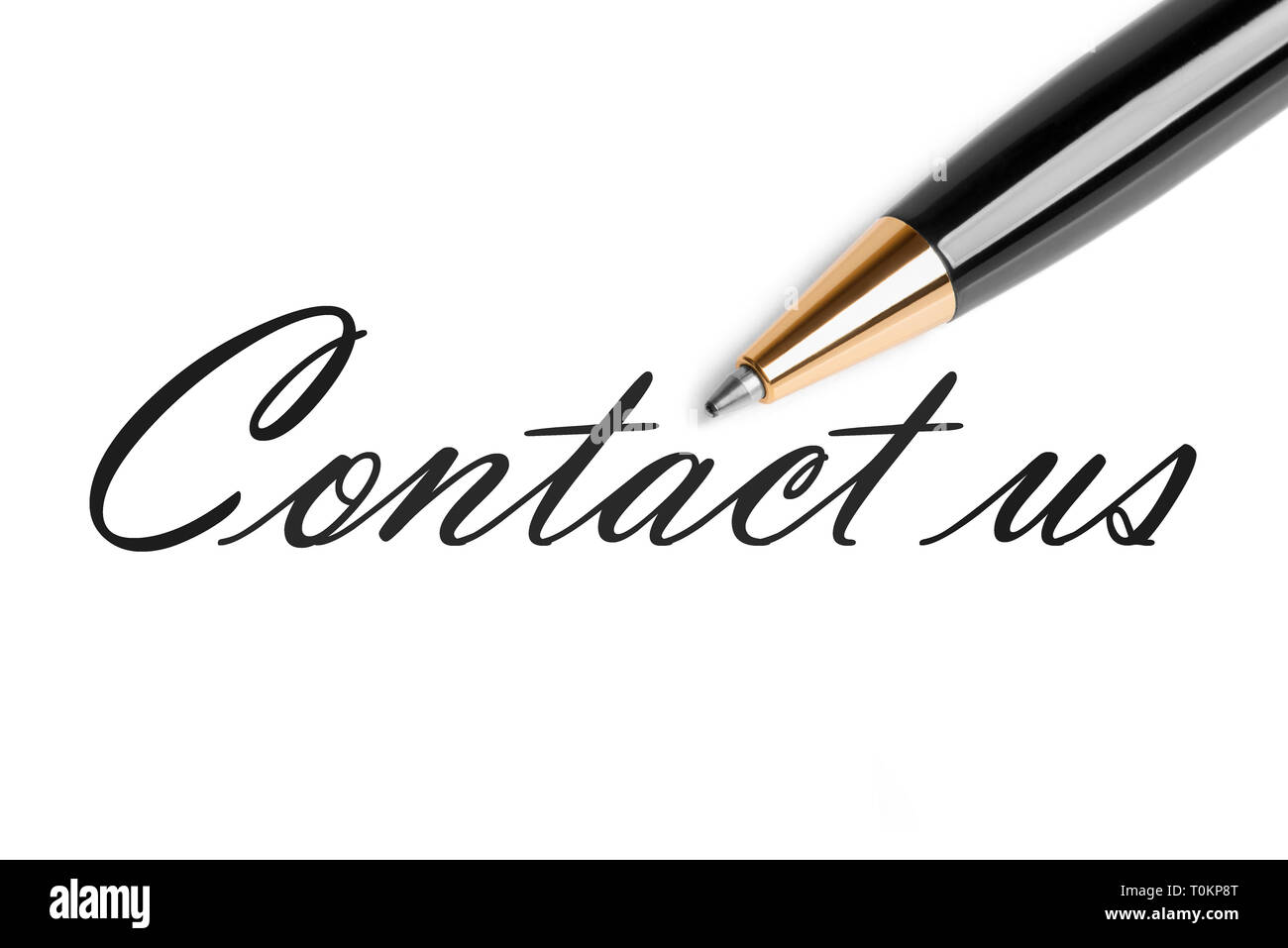 Close up di penna stilografica su contatti Foto Stock