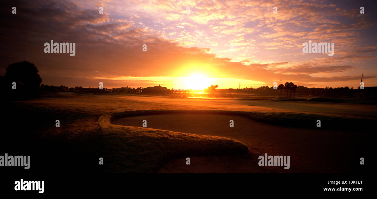 Vista panoramica del campo da golf di sunrise. Foto Stock