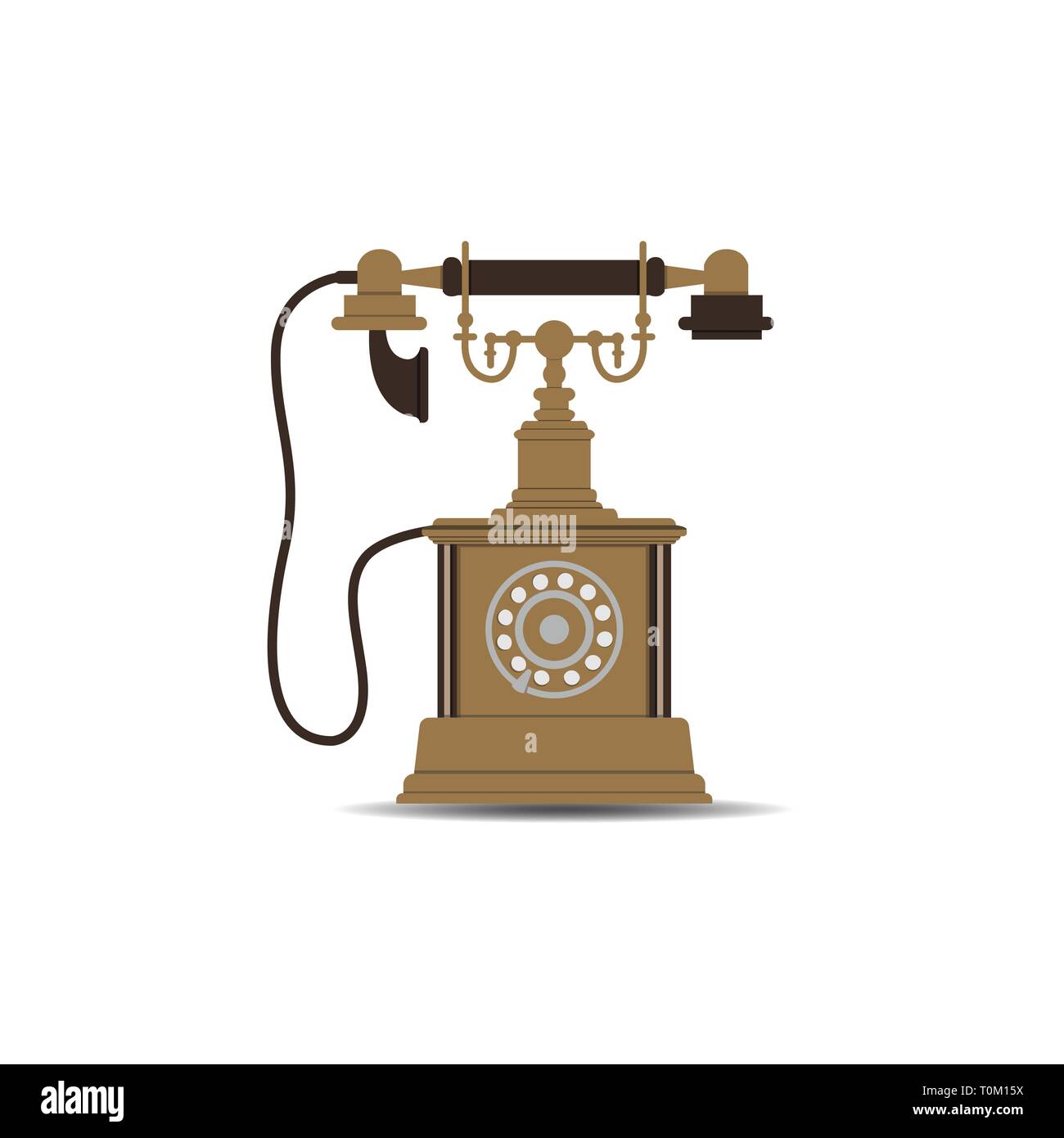 Vintage vecchio telefono icona vettore Illustrazione Vettoriale