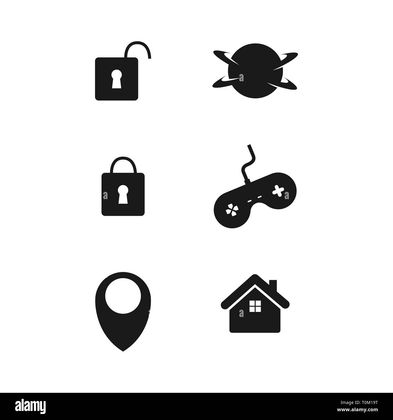 Web e telefono vettore icona set design piatto Illustrazione Vettoriale