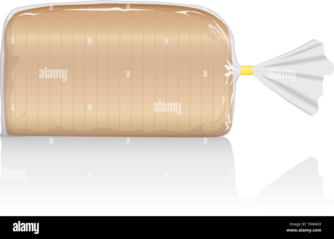 Fette di pane bianco focaccia vettore visivo, in pellicola plastica trasparente in borsa. Completamente regolabile e scalabile Illustrazione Vettoriale
