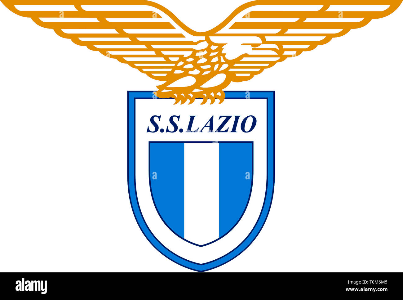 Il logo della squadra di calcio italiano S.S. Lazio Roma - Italia. Foto Stock