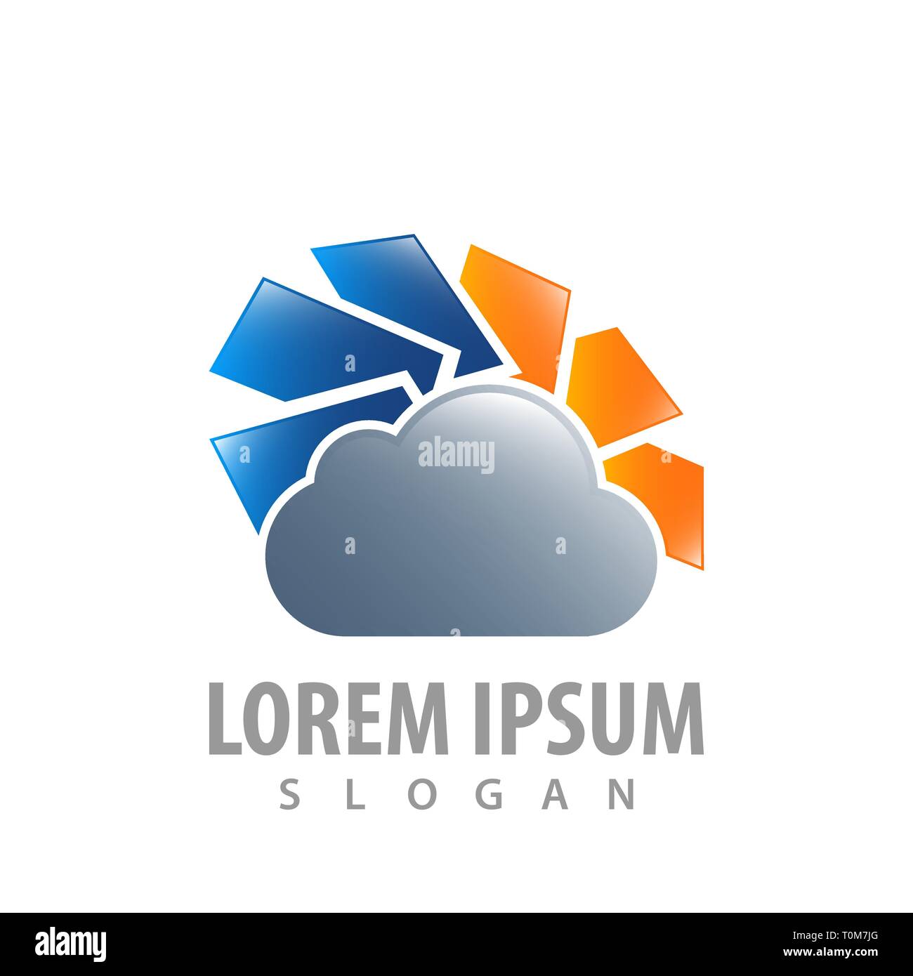 Il Cloud tech elegante concept design. Simbolo grafico elemento di modello Illustrazione Vettoriale