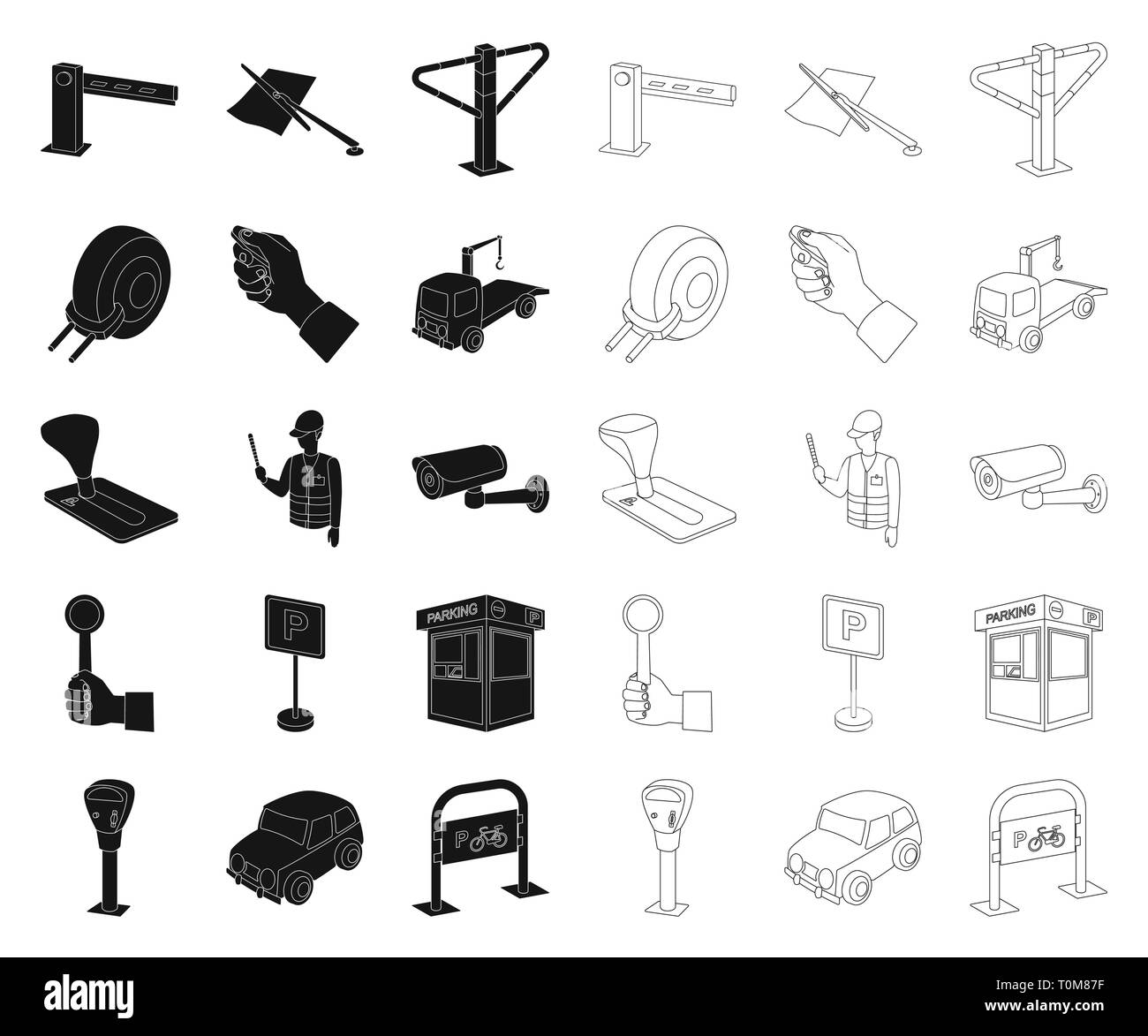Attivazione,allarme,l'arte,attendant,barricade,barriera,bicicletta,Black,contorno,booth,fotocamera,auto,pinza,moneta,raccolta,costruzione,design,attrezzature,bella mano,azienda,icona,immagine,isolato,logo,metro,pagato,parcheggio road,regola,sicurezza,servizi,impostare,segno,arresta,il simbolo,pedaggio,trainare,trasmissione,carrello,vettore,web,ruota,zona vettori vettore , Illustrazione Vettoriale