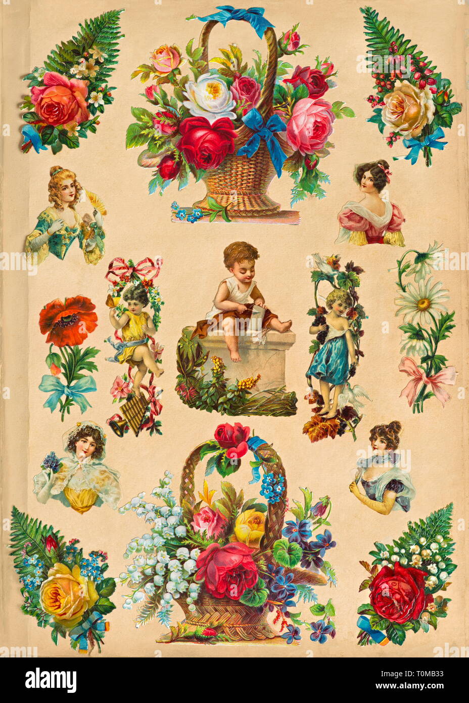 Il kitsch/schede/souvenir, album di versi, pagina singola, litografia, Germania, circa 1893, Additional-Rights-Clearance-Info-Not-Available Foto Stock