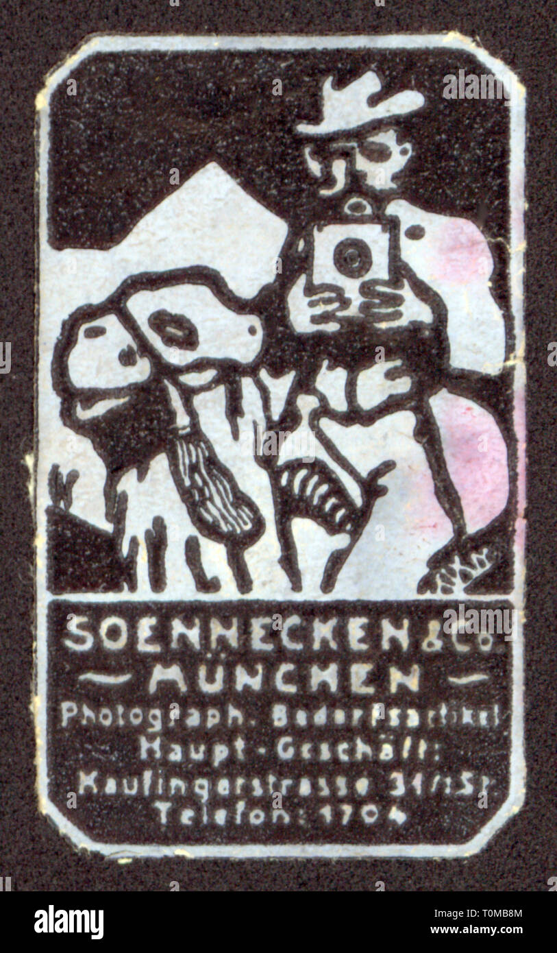 Pubblicità, poster timbri, merce fotografico, Soennecken & Co., Monaco di Baviera, circa 1910, Additional-Rights-Clearance-Info-Not-Available Foto Stock