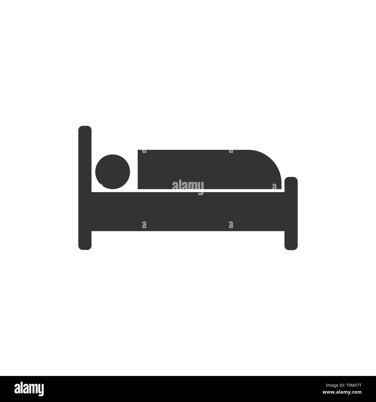 L'icona del letto. Illustrazione Vettoriale design piatto - Illustrazione Vettoriale