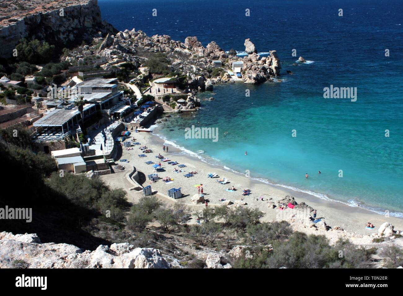 Paradise Bay vicino a Cirkewwa Malta Foto Stock