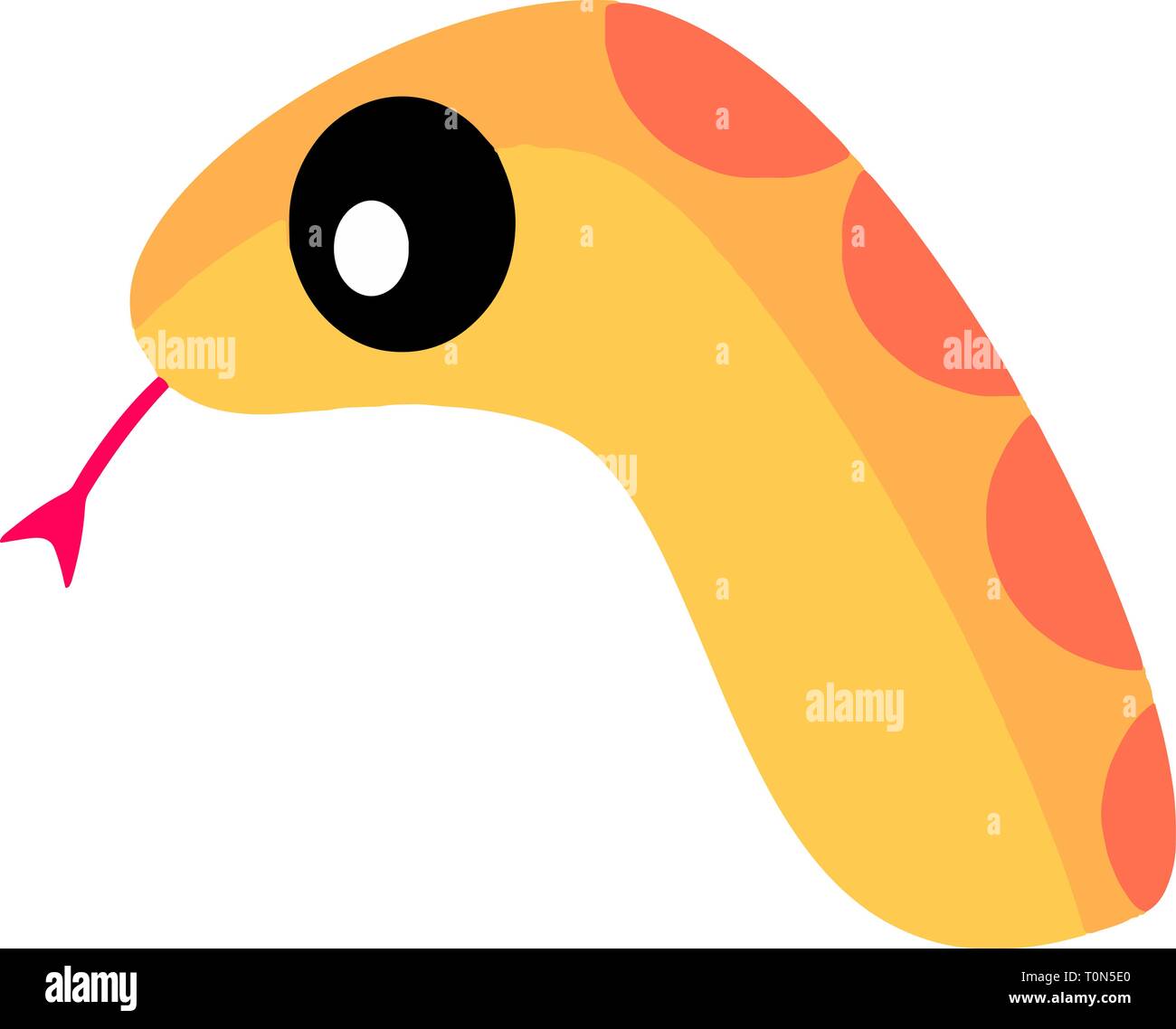 Semplice testa di serpente Logo del fumetto illustrazione vettore Illustrazione Vettoriale