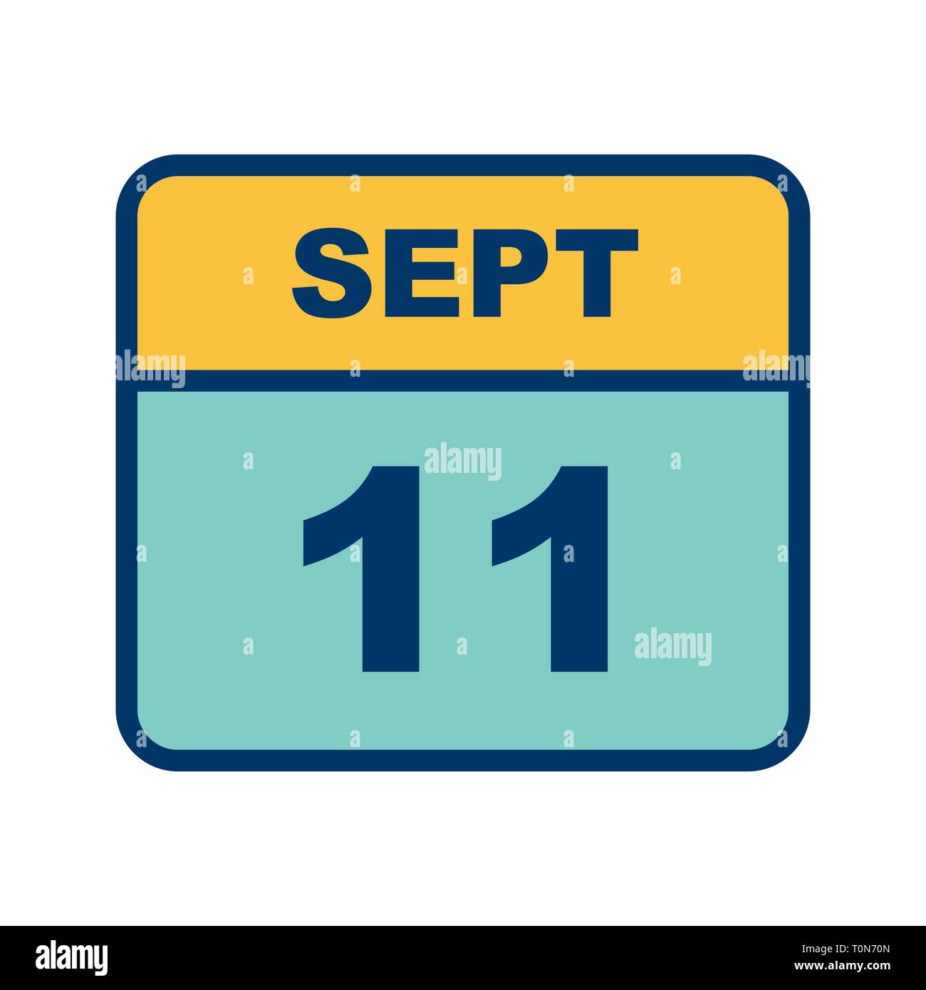 Settembre xi data su un singolo giorno calendario Foto Stock