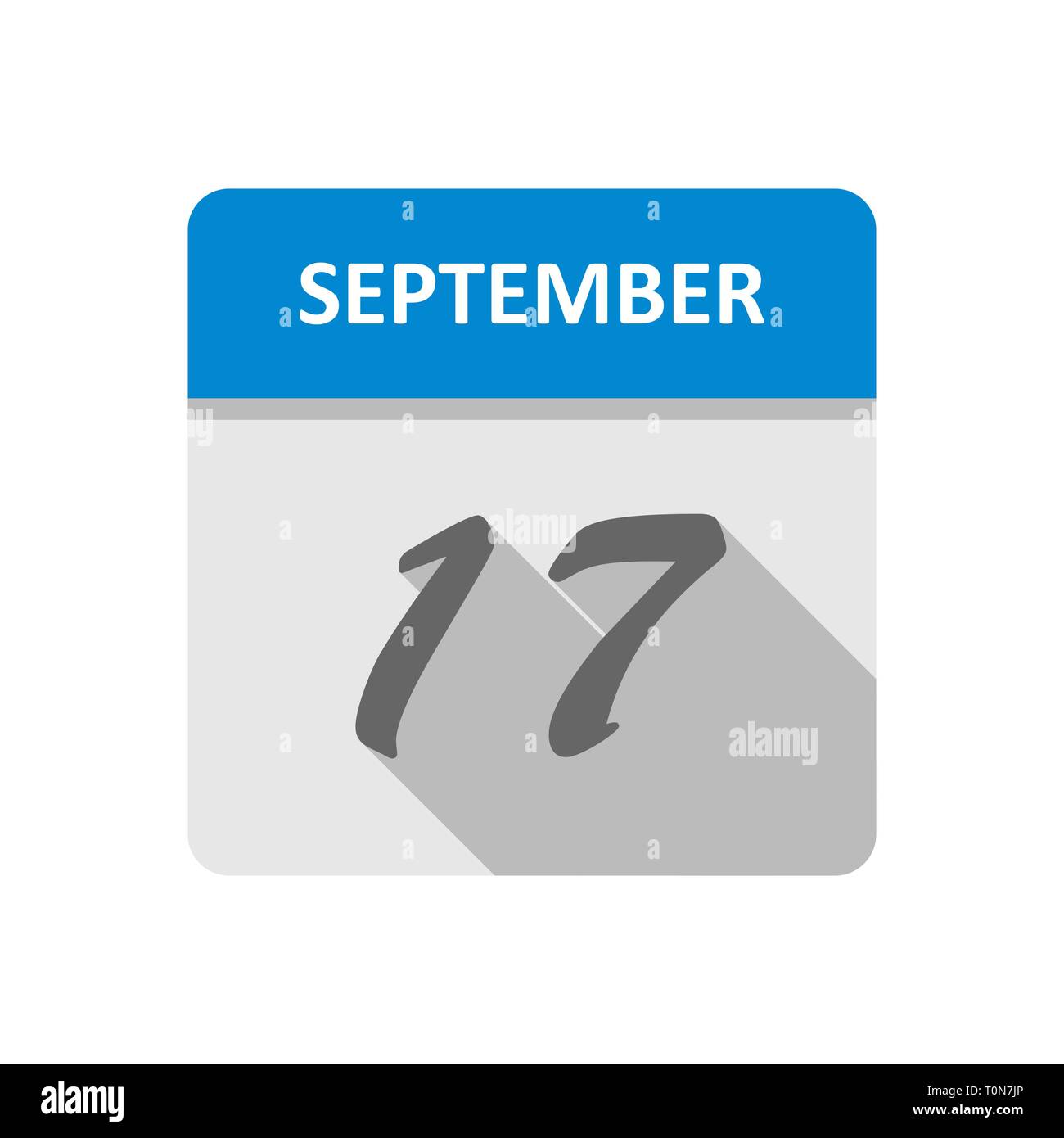 Il 17 settembre Data in un unico giorno calendario Foto Stock