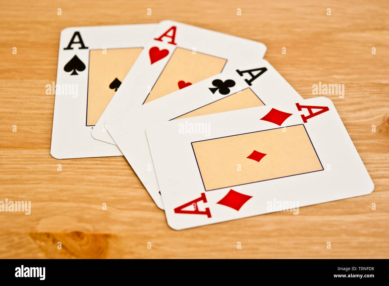 Quattro Assi poker giocando a carte Foto Stock