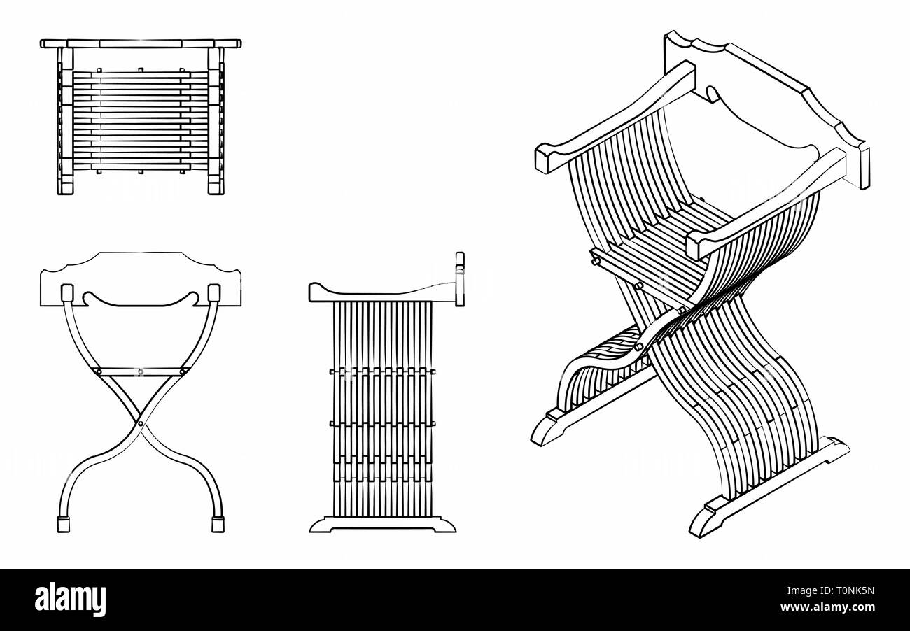 Sede romana delineare come una pennellata Illustrazione Vettoriale