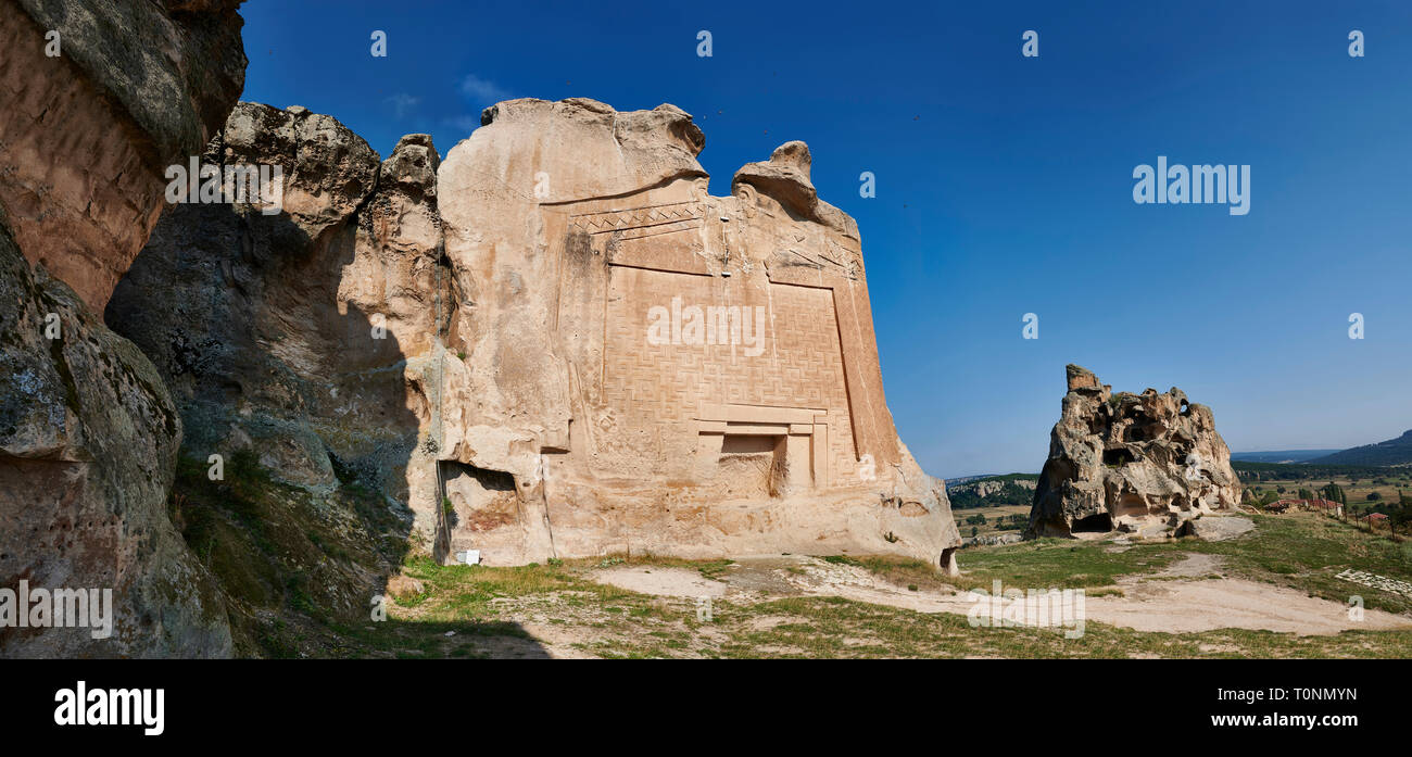 La Frigia rock monumento conosciuto localmente come Yazilikaya, ( scritto rock ) . 8 - VI secolo A.C. . Midas City, Yazilikaya, Eskisehir, Turchia. Questo è Foto Stock