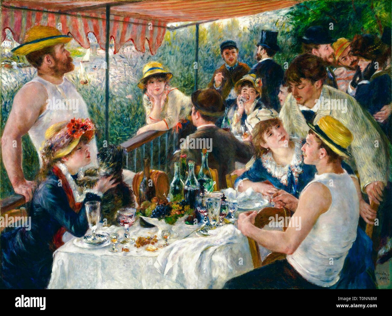 Pierre Auguste Renoir, pittura, pranzo del partito di Boating, francese, pittura impressionista, 1880-1881 Foto Stock