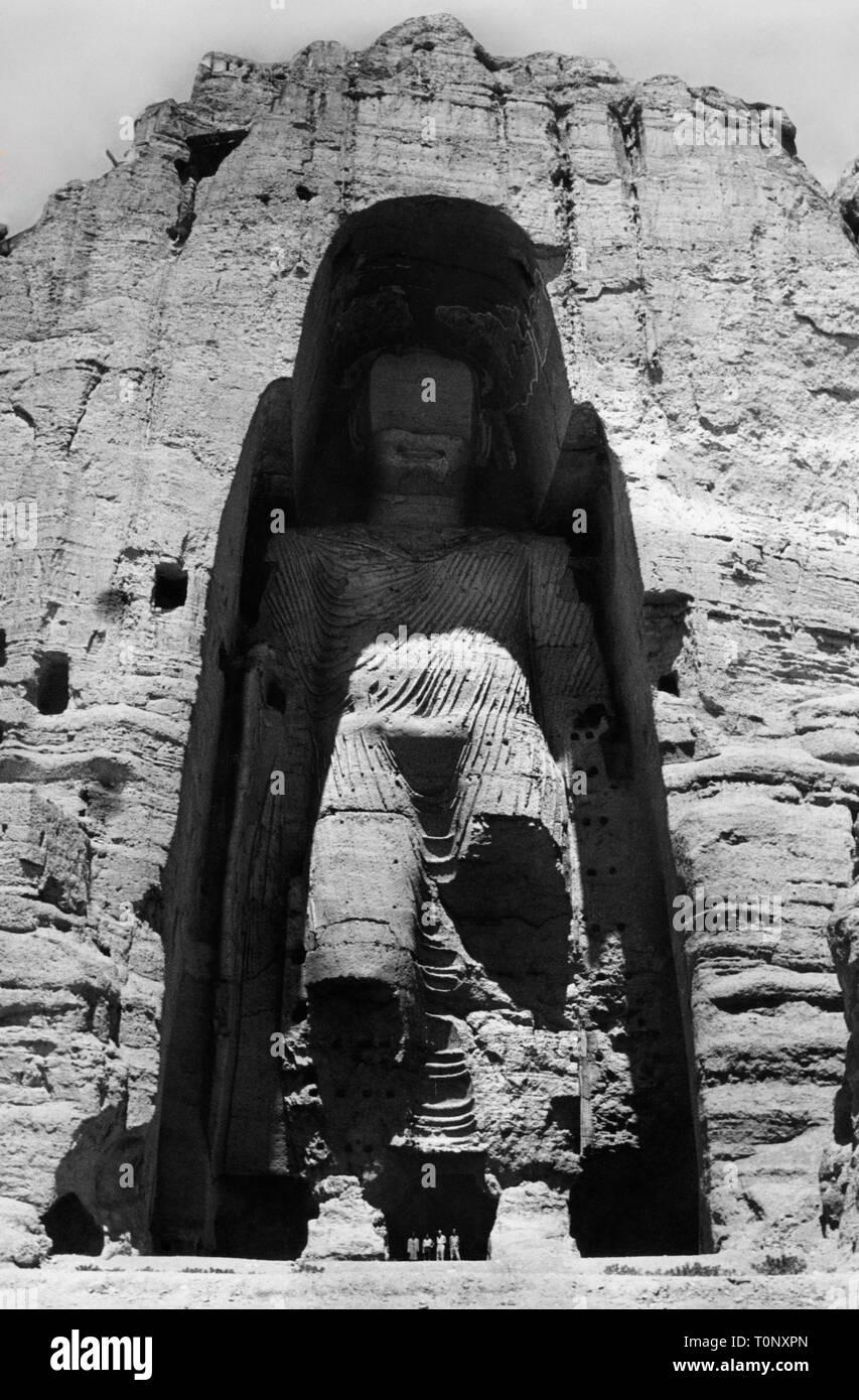 Asia Afghanistan, i Buddha di Bamiyan, 1960 Foto Stock