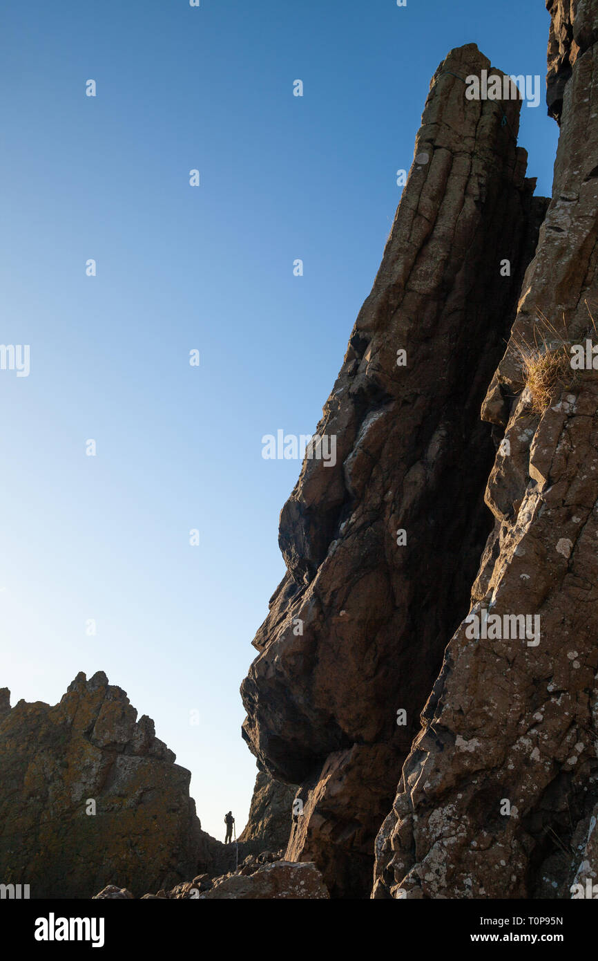 Il promontorio roccioso di Earlsferry casa della famosa catena a piedi, Elie, Fife, Scozia. Foto Stock