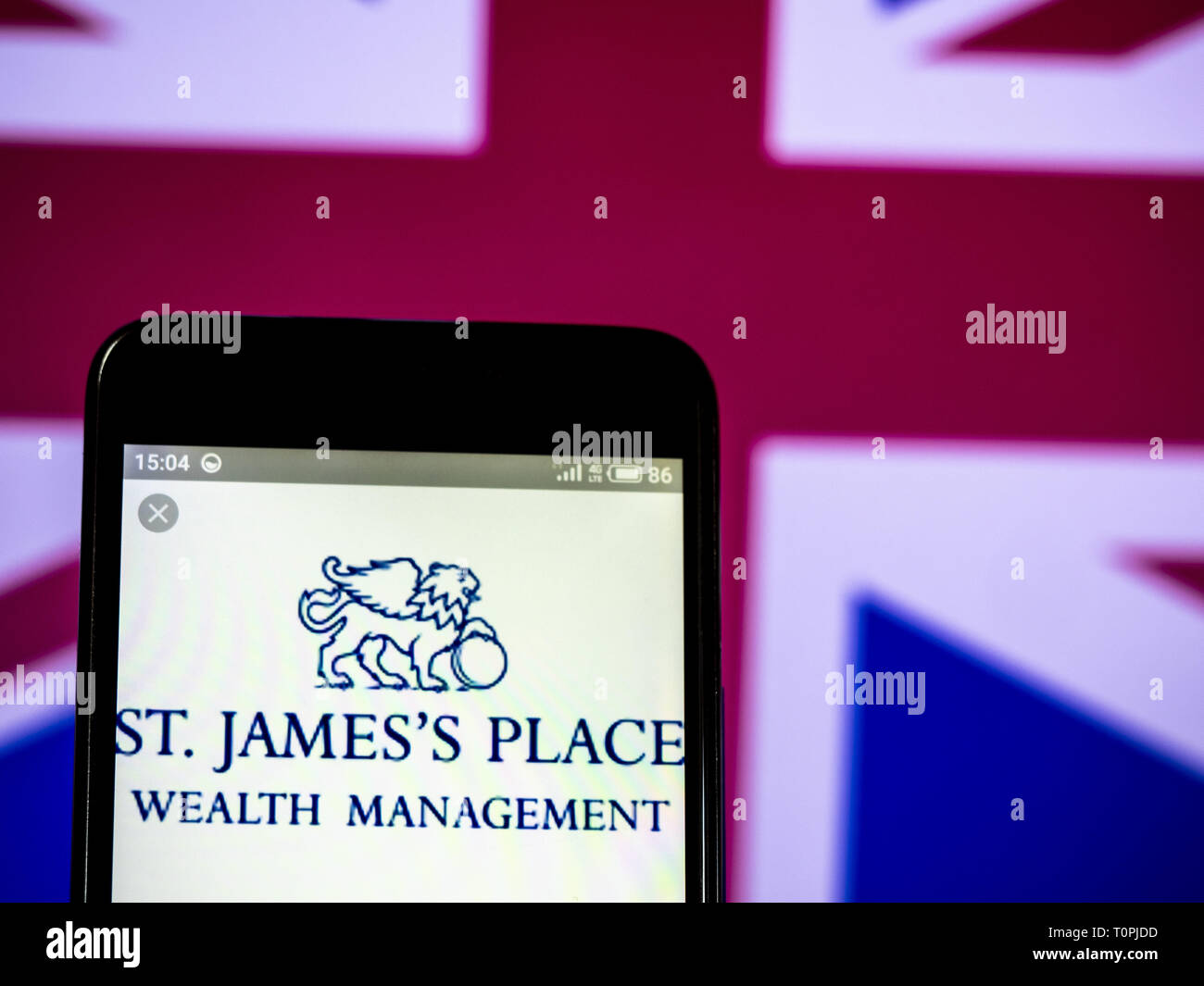 L'Ucraina. Xxi Mar, 2019. In questa foto illustrazione St. James's Place plc logo che si vede visualizzato su un telefono intelligente. Credito: Igor Golovniov SOPA/images/ZUMA filo/Alamy Live News Foto Stock
