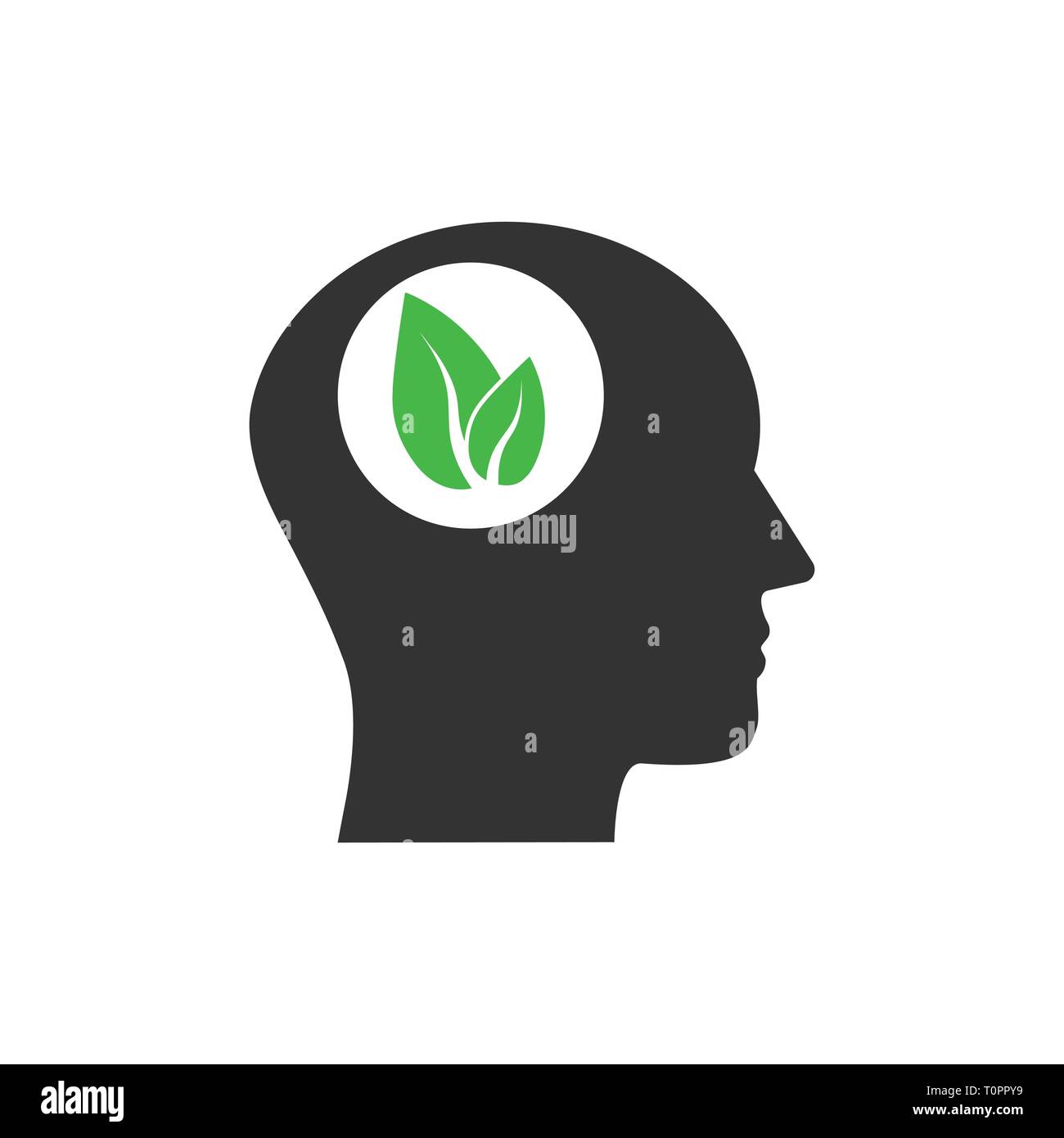 Illustrazione Vettoriale, design piatto. Capo eco icona del pensiero Illustrazione Vettoriale