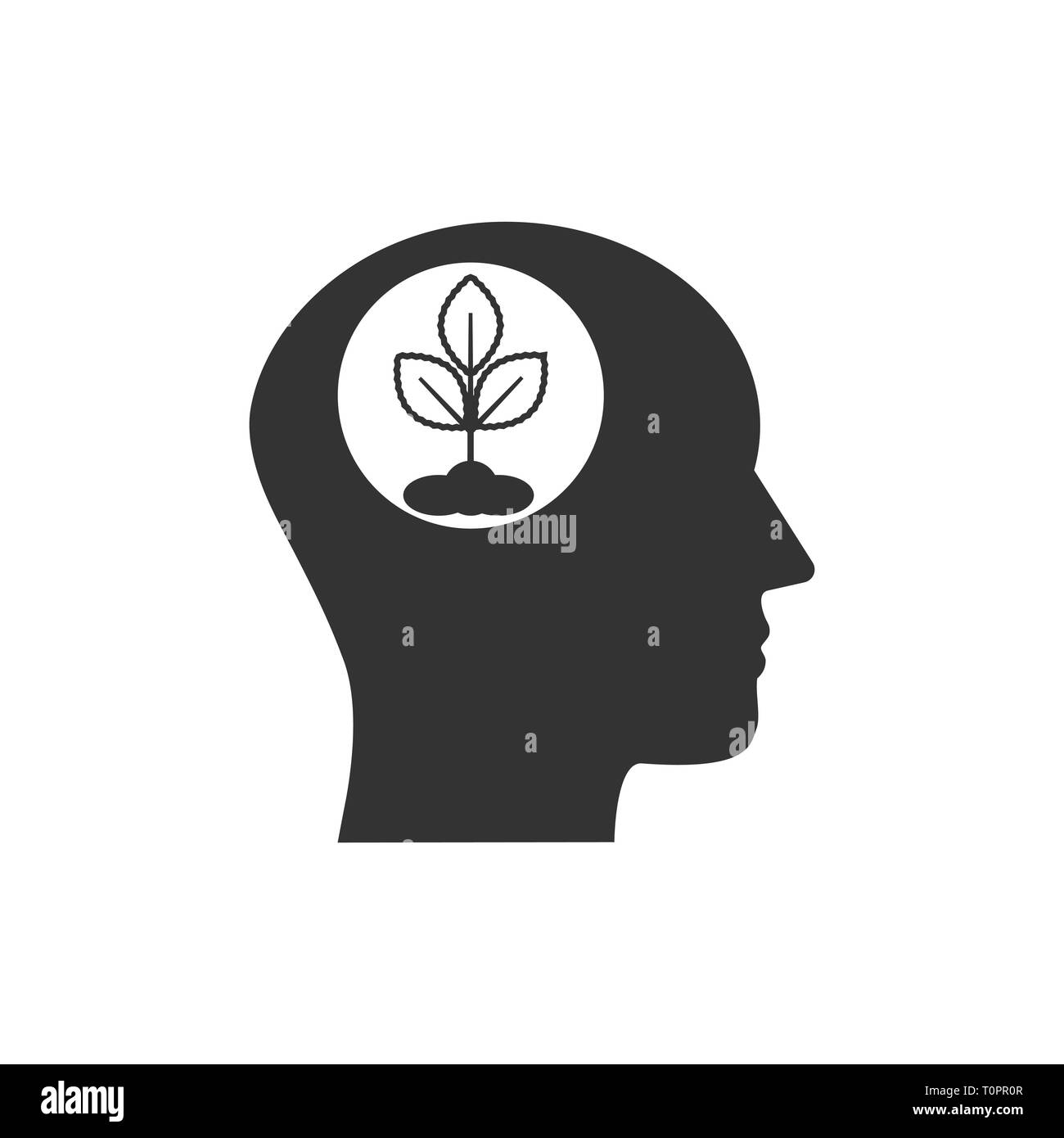 Illustrazione Vettoriale, design piatto. Capo eco icona del pensiero Illustrazione Vettoriale