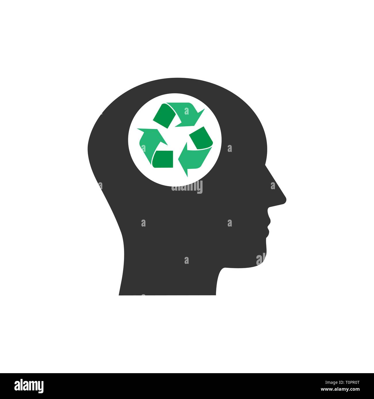 Illustrazione Vettoriale, design piatto. Capo eco icona del pensiero Illustrazione Vettoriale