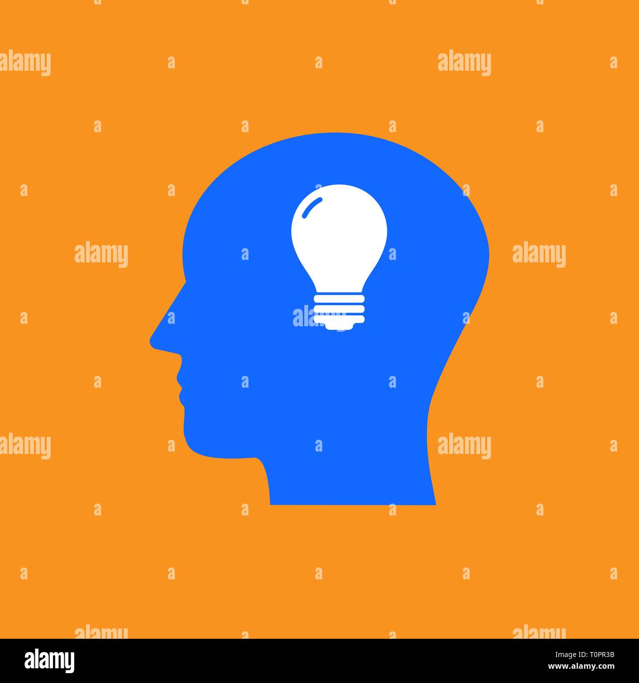 Illustrazione Vettoriale, design piatto. Testa icona idea Illustrazione Vettoriale