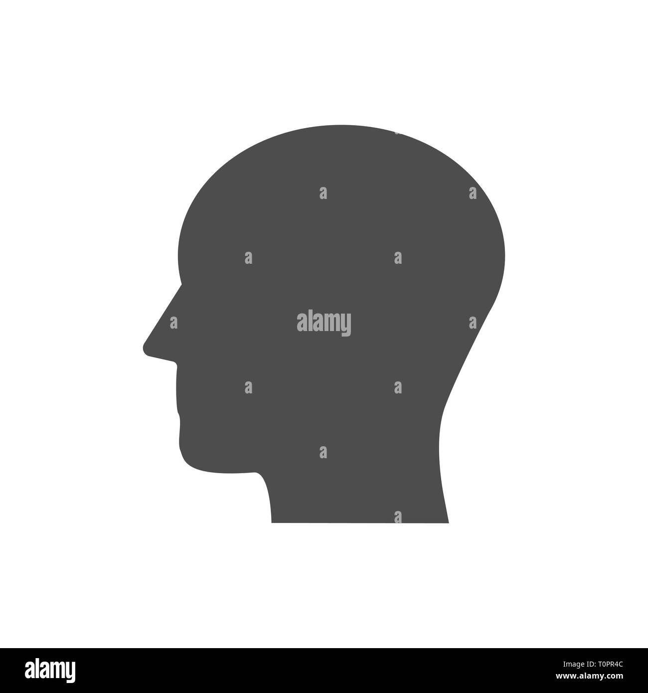 Illustrazione Vettoriale, design piatto. Testa persone icona profilo Illustrazione Vettoriale