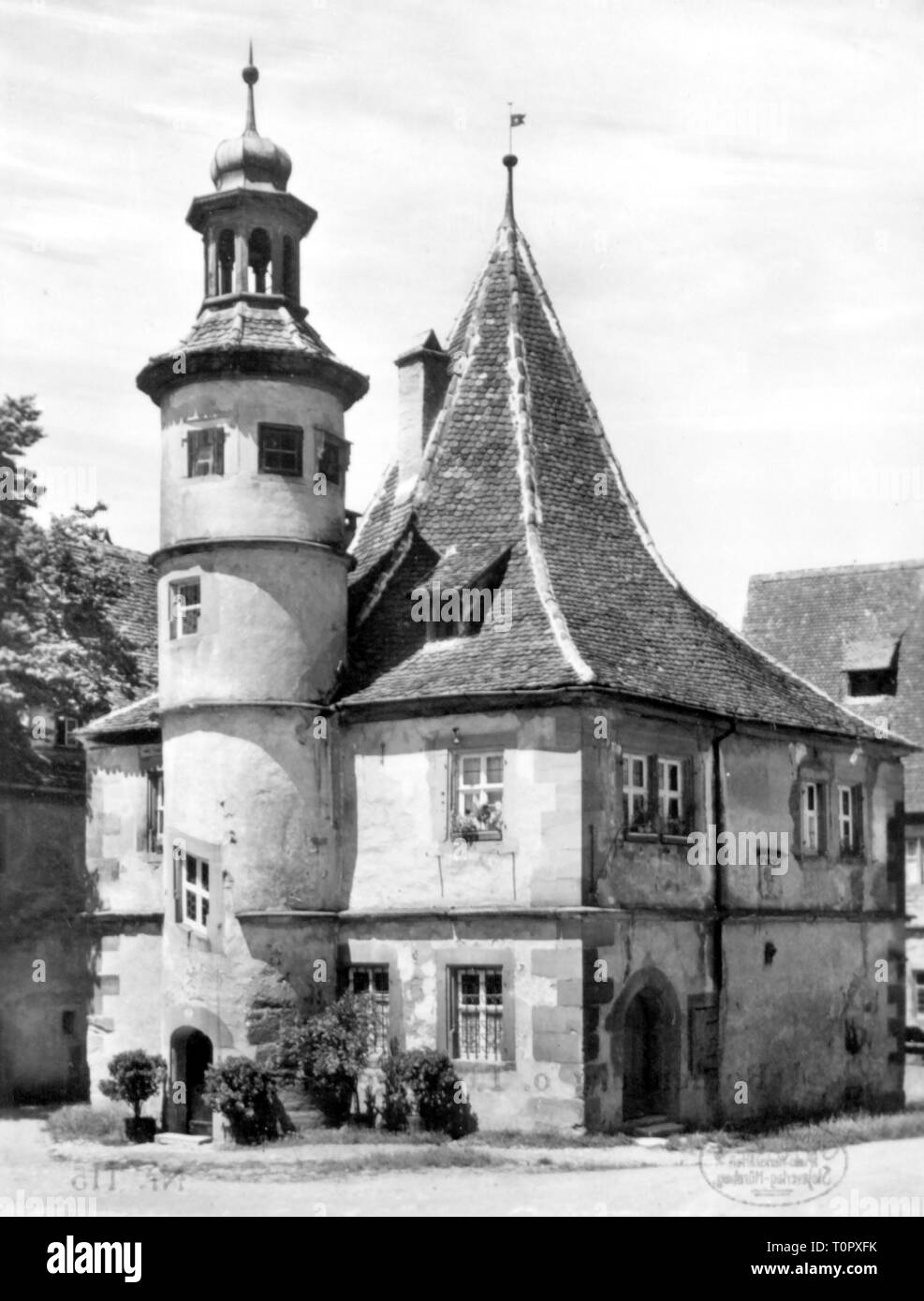 Geografia / viaggi, Germania, Rothenburg ob der Tauber, edificio Hegereiterhaus, vista esterna, Stoja-Photo, Stoja Verlag Paul Janke, 1930s, Additional-Rights-Clearance-Info-Not-Available Foto Stock