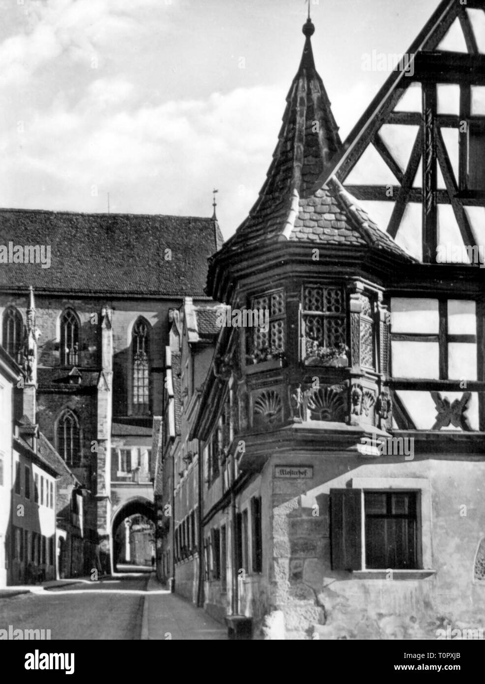 Geografia / viaggi, Germania, Rothenburg ob der Tauber, edificio Feuerleinserker, vista esterna, Stoja-Photo, Stoja Verlag Paul Janke, 1930s, Additional-Rights-Clearance-Info-Not-Available Foto Stock