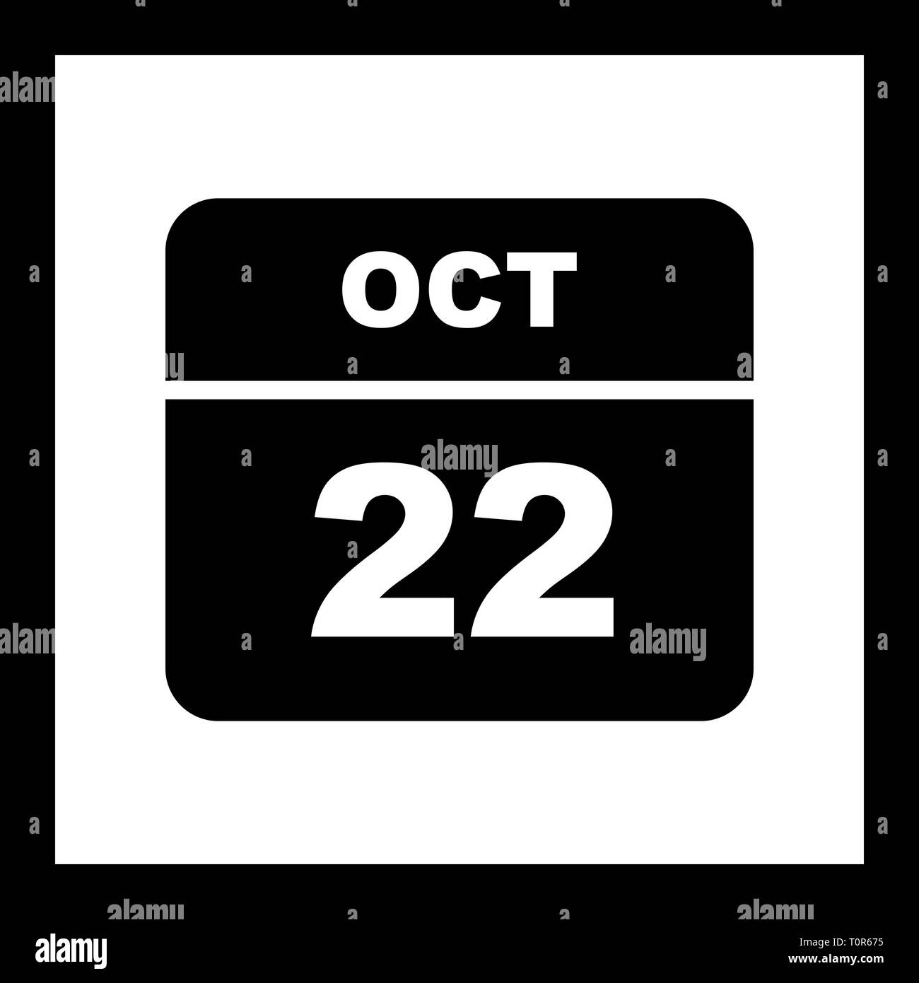 Il 22 ottobre, data in un unico giorno calendario Foto Stock