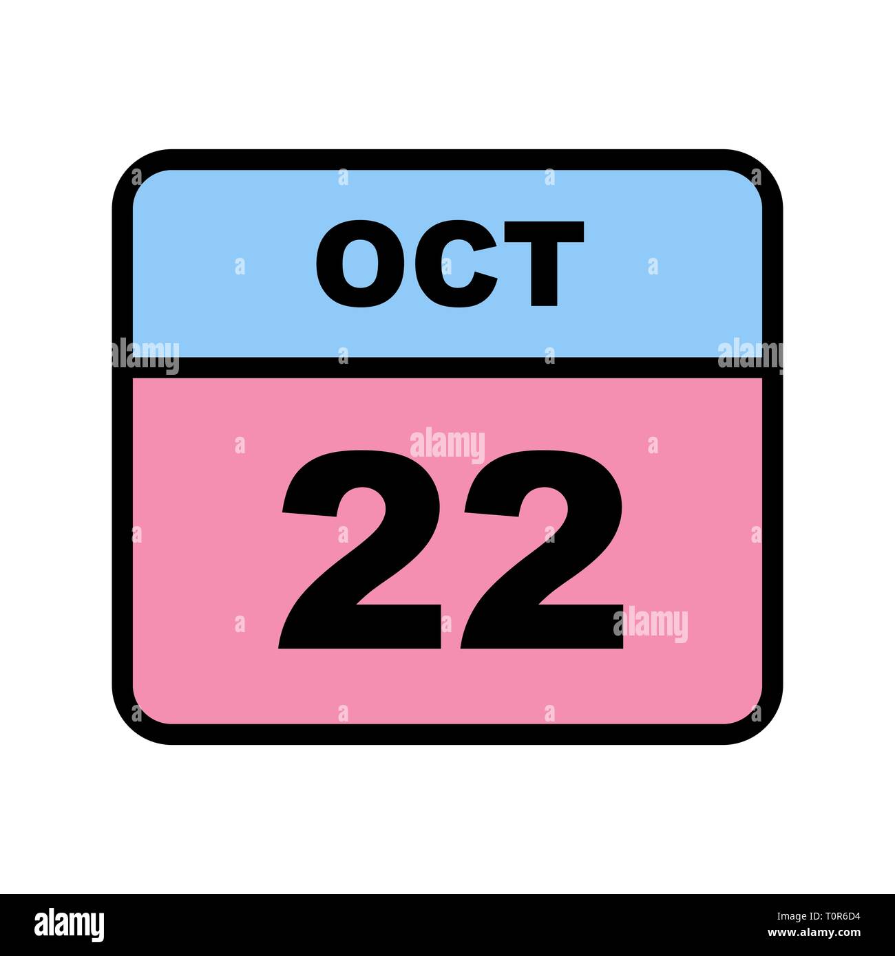 Il 22 ottobre, data in un unico giorno calendario Foto Stock