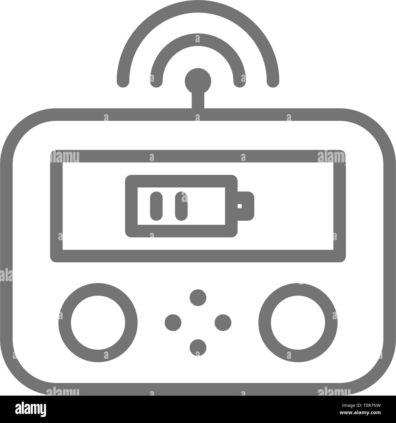 Remote controller drone, gamepad, pannello di controllo Icona linea. Illustrazione Vettoriale