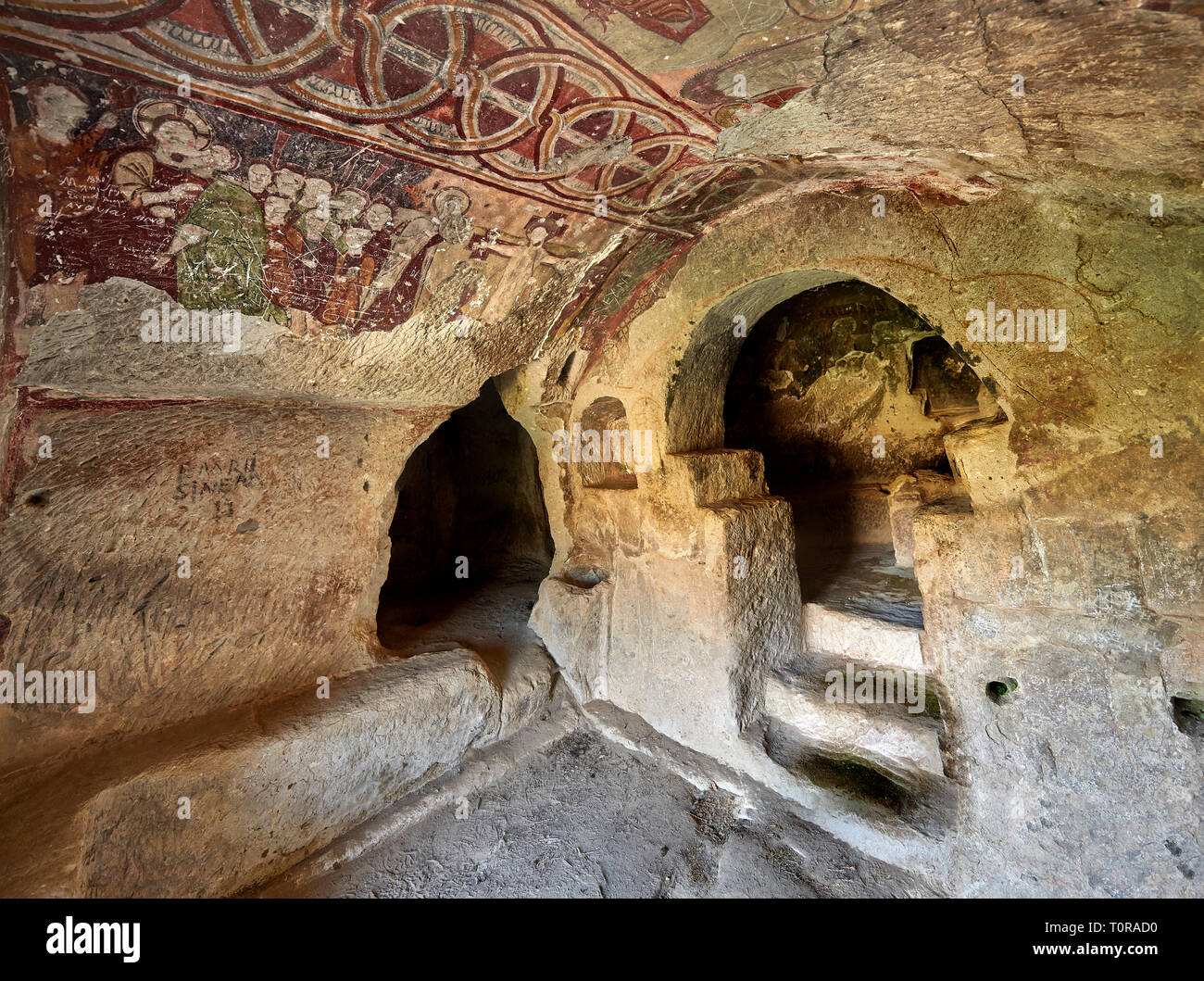 Foto e immagini dell'interno affreschi della chiesa Comlekci, decimo secolo il monastero Vadisi Valley, 'Manastır Vadisi", dell'Ihlara Vall Foto Stock