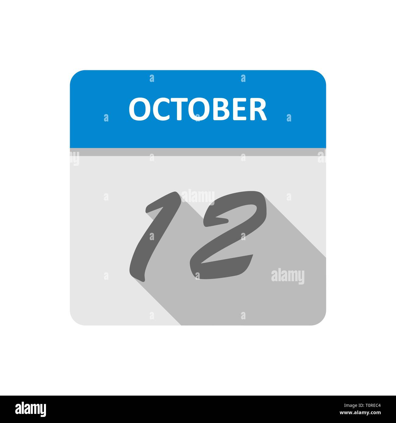 Ottobre xii data su un singolo giorno calendario Foto Stock