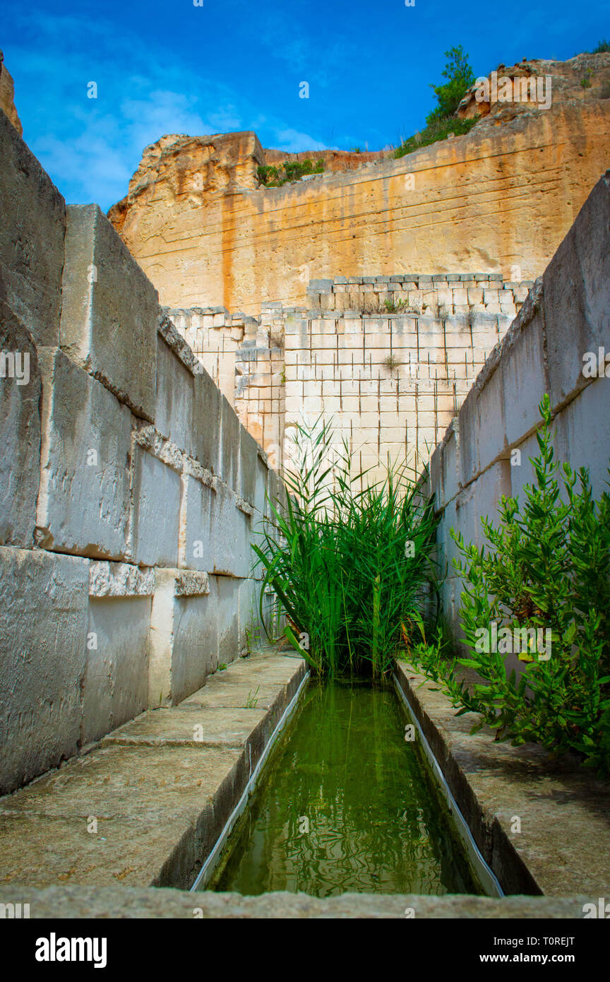 Lithica scoperta. Incredibile giardino. Minorca. Spagna Foto Stock