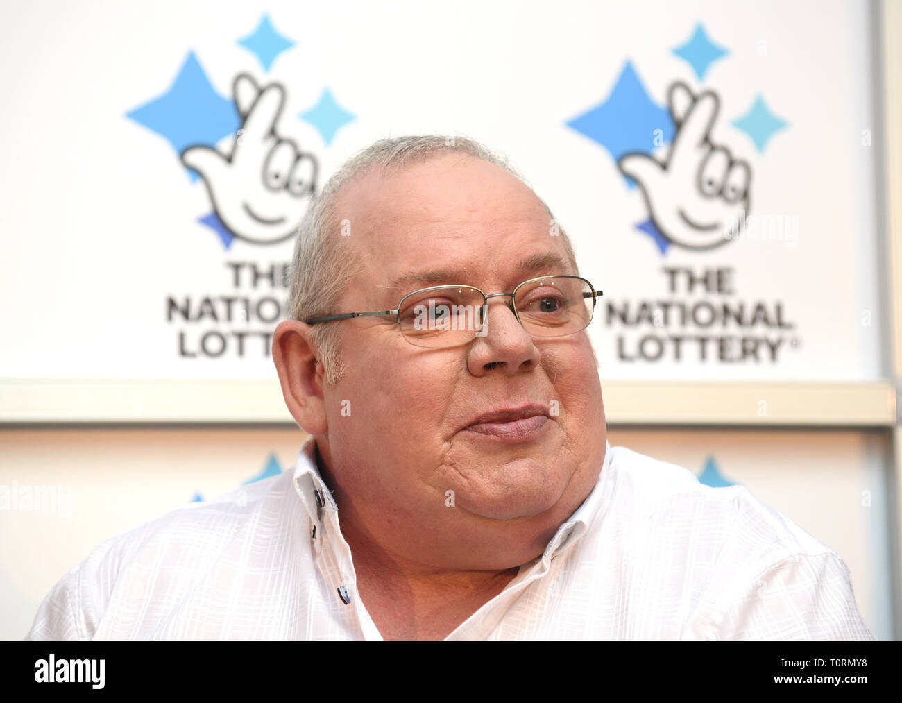 Lotteria nazionale vincitore Ade Goodchild di Hereford vincitore del £ premio 71,057,439 Foto Stock