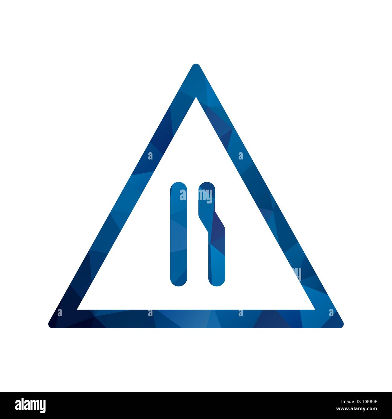 Immagine che mostra la strada a doppia carreggiata Icona Avanti Foto Stock