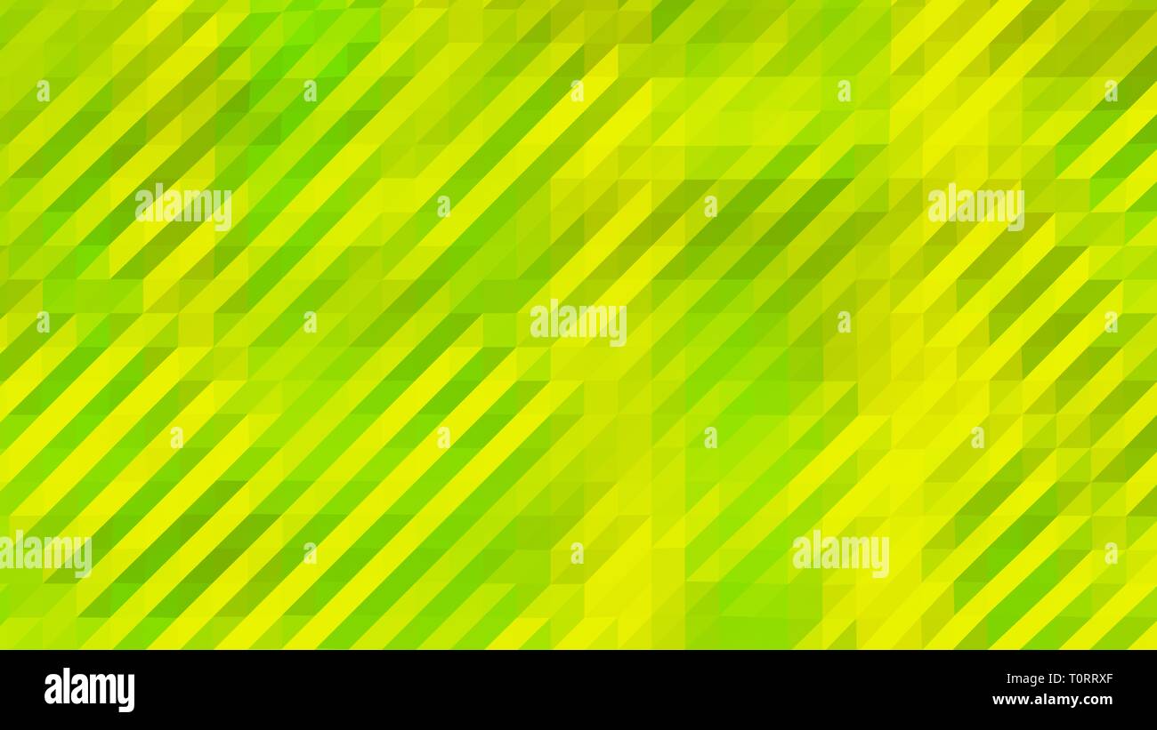 Verde e giallo a basso poli triangoli diagonale sfondo astratto Foto Stock