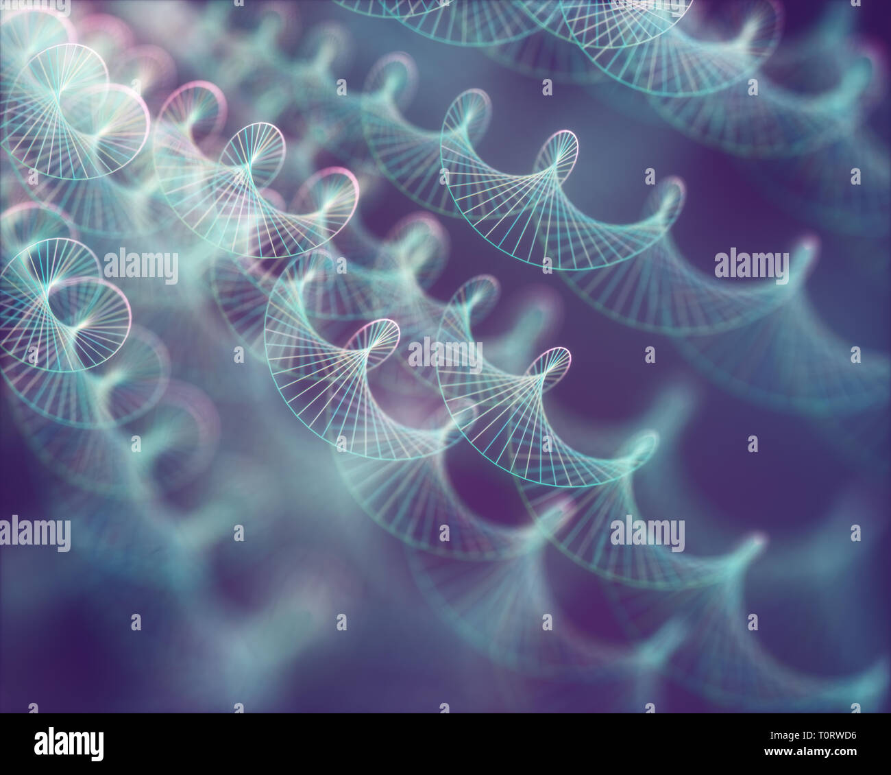 Immagine di codici genetici del DNA. Concetto di immagine da utilizzare come sfondo. Colorato 3D'illustrazione. Foto Stock