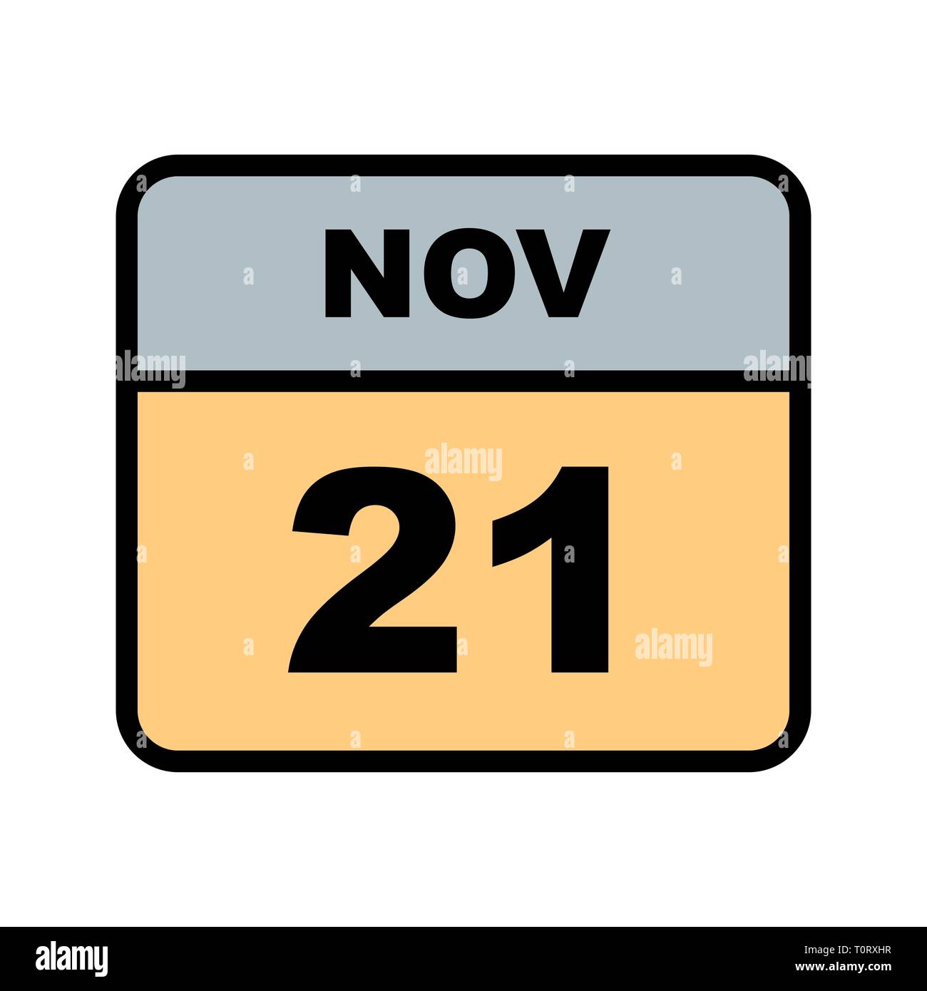 Novembre xxi data su un singolo giorno calendario Foto Stock
