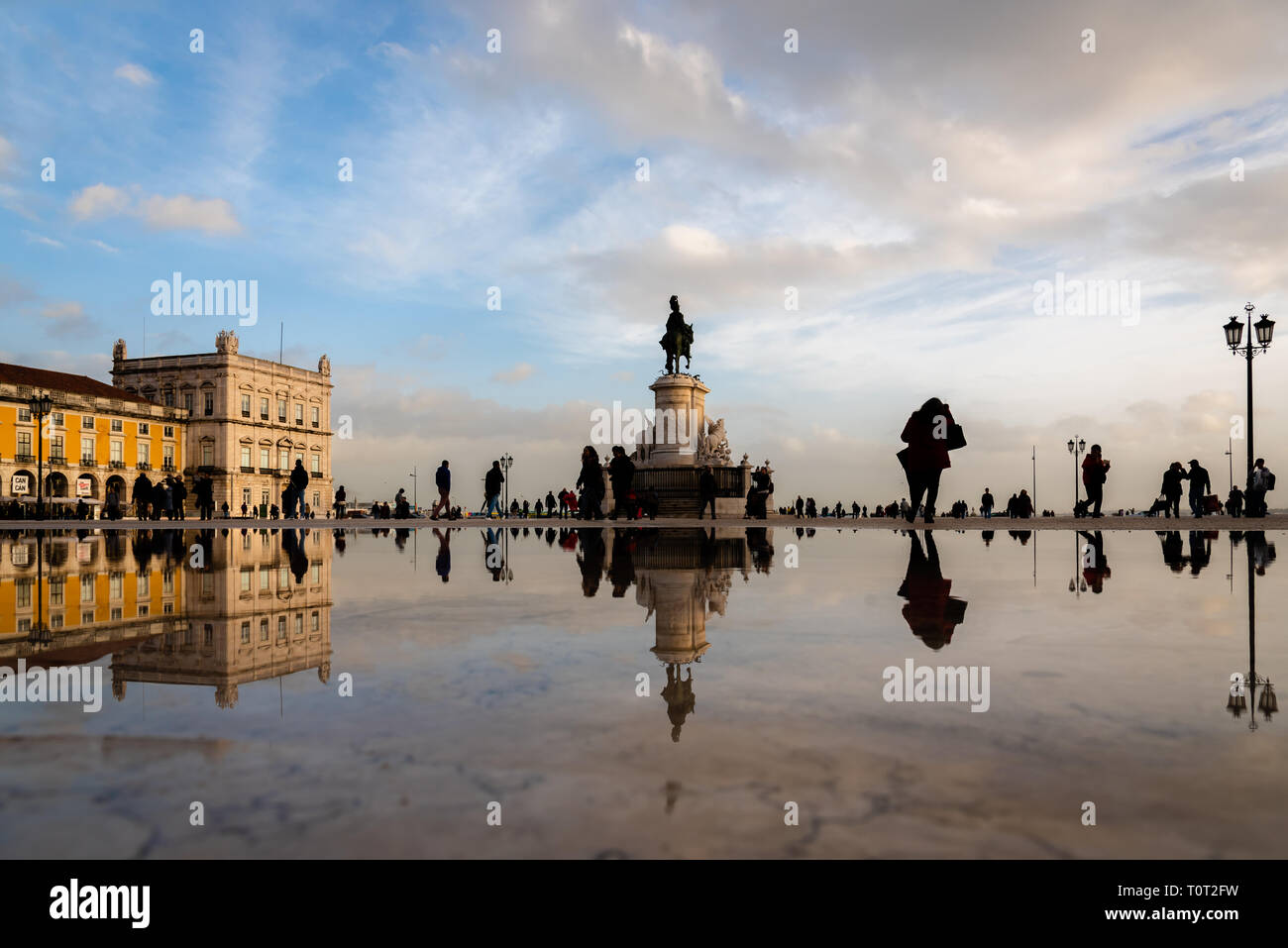 Praca do Comercio, Lisbona, Portogallo Foto Stock