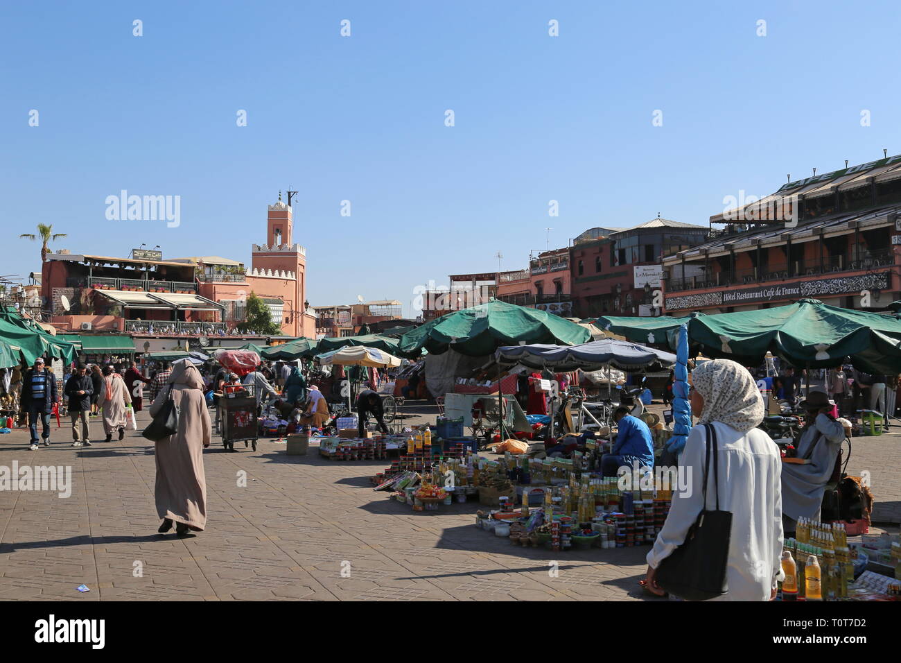 Jemaa el Fna, Medina, Marrakech, regione Marrakesh-Safi, Marocco, Africa del nord Foto Stock