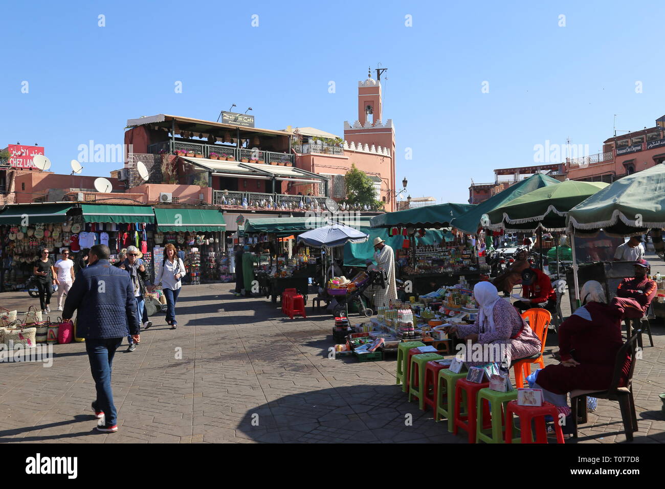 Jemaa el Fna, Medina, Marrakech, regione Marrakesh-Safi, Marocco, Africa del nord Foto Stock