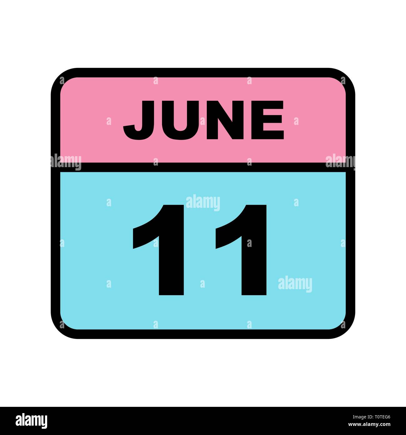 Giugno undicesimo data su un singolo giorno calendario Foto Stock